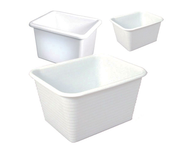 vaschette di plastica bianca